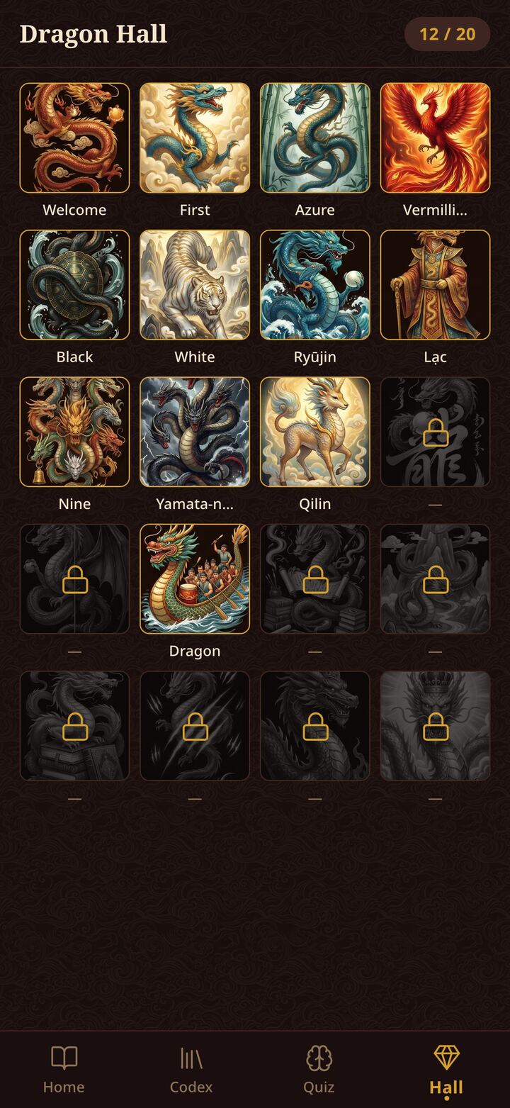 Dragon Hall gallery of unlockable artworks